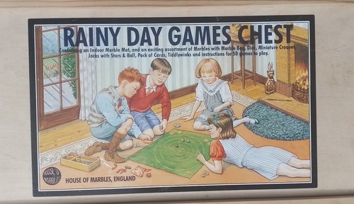 Rainy day wooden games chest - games,